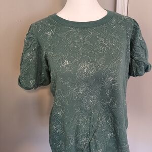 Green Floral Women's Top
